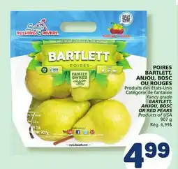 Marché Bonichoix BARTLETT, ANJOU, BOSC OR RED PEARS offer