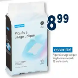 Familiprix essentiel Single use underpads offer