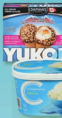 Marché Bonichoix COMPLIMENTS (1,5 L) OR CHAPMAN'S (500 mL) YUKON ICE CREAM OR TREATS offer