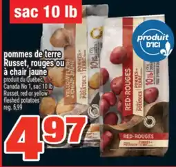Super C POMMES DE TERRE RUSSET, ROUGES OU À CHAIR JAUNE | RUSSET, RED OR YELLOW FLESHED POTATOES offer