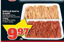 Super C lanières de boeuf ou de poulet | beef or chicken strips offer