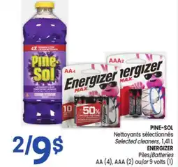 Uniprix PINE-SOL Nettoyants sélectionnés/ Selected cleaners, ENERGIZER Piles/Batteries offer