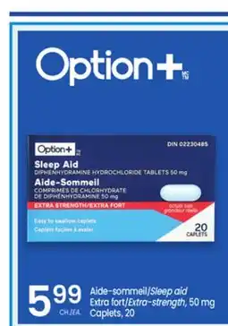 Uniprix OPTION+ Aide-sommeil/Sleep aid Extra fort/Extra-strength, 50 mg Caplets offer