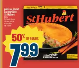 Marché Adonis PÂTÉ AU POULET OU TOURTIÈRE ST‑HUBERT | ST-HUBERT FROZEN CHICKEN POT PIE OR TOURTIÈRE offer