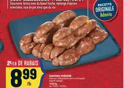 Marché Adonis SAUCISSES MAKANEK | MAKANEK SAUSAGES offer