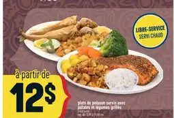 Marché Adonis PLATS DE POISSON SERVIS AVEC PATATES ET LÉGUMES GRILLÉS offer