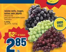 Marché Adonis RAISINS VERTS, ROUGES, NOIRES SANS PÉPINS | GREEN, RED OR BLACK SEEDLESS GRAPES SOUTH AFRICA offer