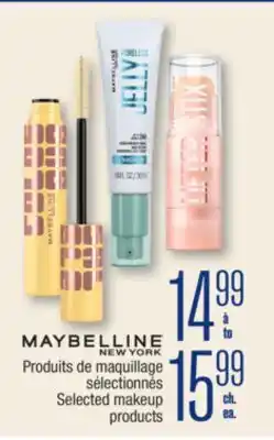 Jean Coutu MAYBELLINE Selected makeup products offer
