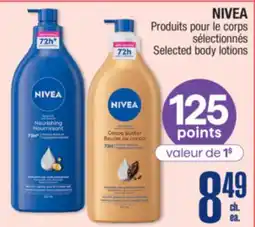 Jean Coutu NIVEA Selected body lotions offer