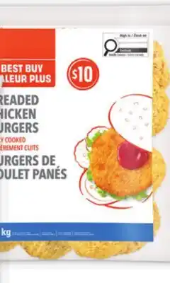 IGA VALEUR PLUS FROZEN BREADED CHICKEN BURGERS, STRIPS OR NUGGETS offer