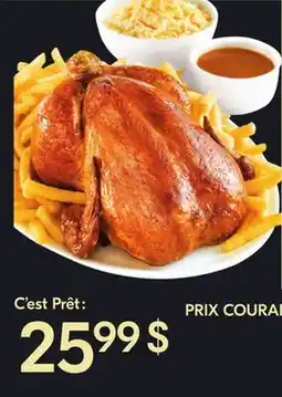 IGA Repas de poulet cuit barbecue C'EST PRÊT ! Poulet avec frites fraîches, sauce et salade offer