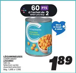 IGA COMPLIMENT LEGUMES offer