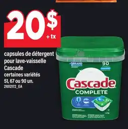 Maxi CAPSULES DE DÉTERGENT POUR LAVE-VAISSELLE CASCADE, 51, 67 OU 90 UN offer