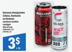 Maxi BOISSONS ÉNERGISANTES CELSIUS, STARBUCKS OU ROCKSTAR offer
