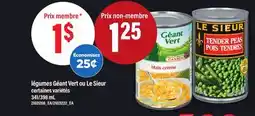 Maxi LÉGUMES GÉANT VERT OU LE SIEUR, 341/398 mL offer