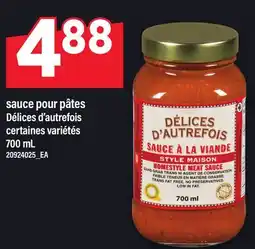 Maxi SAUCE POUR PÂTES DÉLICES D'AUTREFOIS offer