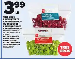 Provigo PC EXTRA LARGE GREEN SEEDLESS GRAPES OR PC EXTRA LARGE RED SEEDLESS GRAPES offer