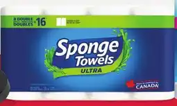 Provigo SPONGETOWELS PAPER TOWELS ULTRA, 8=16 ROULEAUX offer