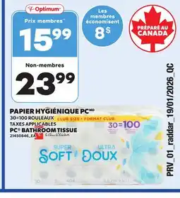 Provigo PC BATHROOM TISSUE, 30=100 ROULEAUX offer