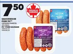 Provigo PC PORK SAUSAGE, 375/500 G offer