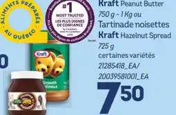 Provigo KRAFT PEANUT BUTTER, 750 G – 1 KG KRAFT HAZELNUT SPREAD, 725 G offer