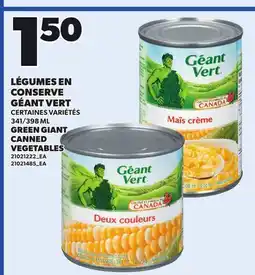 Provigo GREEN GIANT CANNED VEGETABLES, 341/398 ML offer