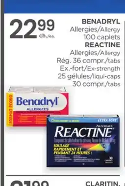 Proxim BENADRYL, REACTINE offer