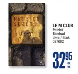 Jean Coutu LE M CLUB Patrick Senécal Book offer