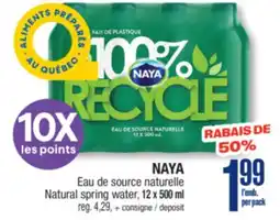 Jean Coutu NAYA Natural spring water offer