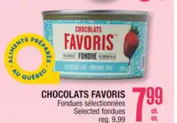 Jean Coutu CHOCOLATS FAVORIS Selected fondues offer