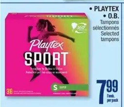 Jean Coutu PLAYTEX O. B. Selected tampons offer