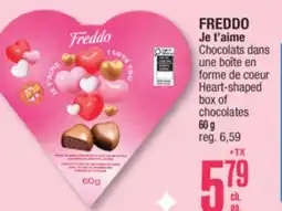 Jean Coutu FREDDO JE T'AIME HEART-SHAPED BOX OF CHOCOLATES offer