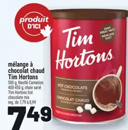 Metro MÉLANGE À CHOCOLAT CHAUD TIM HORTONS | TIM HORTONS HOT CHOCOLATE MIX offer