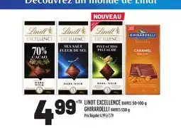 Metro LINDT EXCELLENCE BARRES 50-100 G GHIRARDELLI BARRES 138 G offer