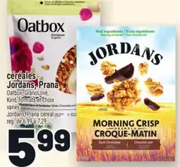 Metro CÉRÉALES JORDANS, PRANA | JORDANS, PRANA CEREAL offer