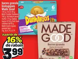 Metro BARRES GRANOLA BIOLOGIQUES MADE GOOD | MADE GOOD ORGANIC GRANOLA BARS offer