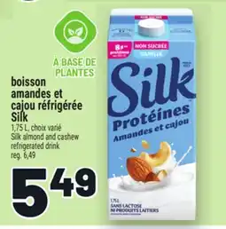 Metro BOISSON AMANDES ET CAJOU RÉFRIGÉRÉE SILK | SILK ALMOND AND CASHEW REFRIGERATED DRINK offer