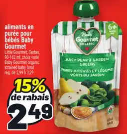 Metro ALIMENTS EN PURÉE POUR BÉBÉS BABY GOURMET | BABY GOURMET ORGANIC STRAINED BABY FOOD offer