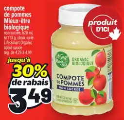 Metro COMPOTE DE POMMES MIEUX‑ÊTRE BIOLOGIQUE | LIFE SMART ORGANIC APPLE SAUCE offer