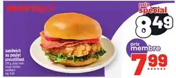 Metro SANDWICH AU POULET CROUSTILLANT | CRISPY CHICKEN SANDWICH offer