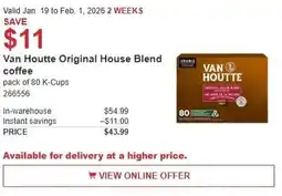 Costco Van Houtte Original House Blend coffee offer