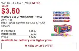 Costco Mentos assorted flavour mints offer