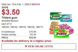 Costco Trident gum offer