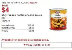 Costco Muy Fresco nacho cheese sauce offer