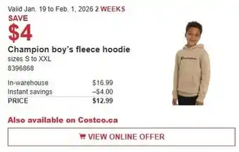 Champion boy's fleece hoodie
