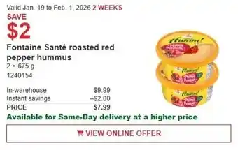 Fontaine Santé roasted red pepper hummus