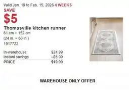 Costco Thomasville kitchen runner offer