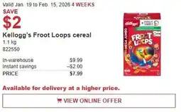 Costco Kellogg's Froot Loops cereal offer