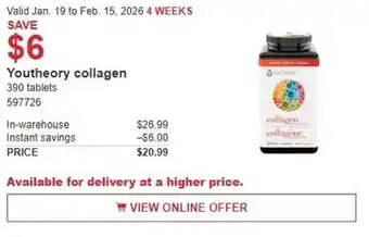 Costco Youtheory collagen offer