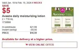 Costco Aveeno daily moisturizing lotion offer